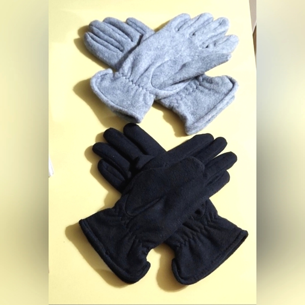 Grandoe Ladies Fleece & Polartec Gray & Black Gloves - Picture 2 of 10